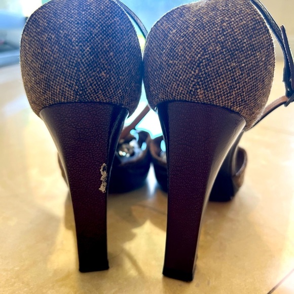 Rene Caovilla-Brown and Tan Heels - Picture 4 of 7